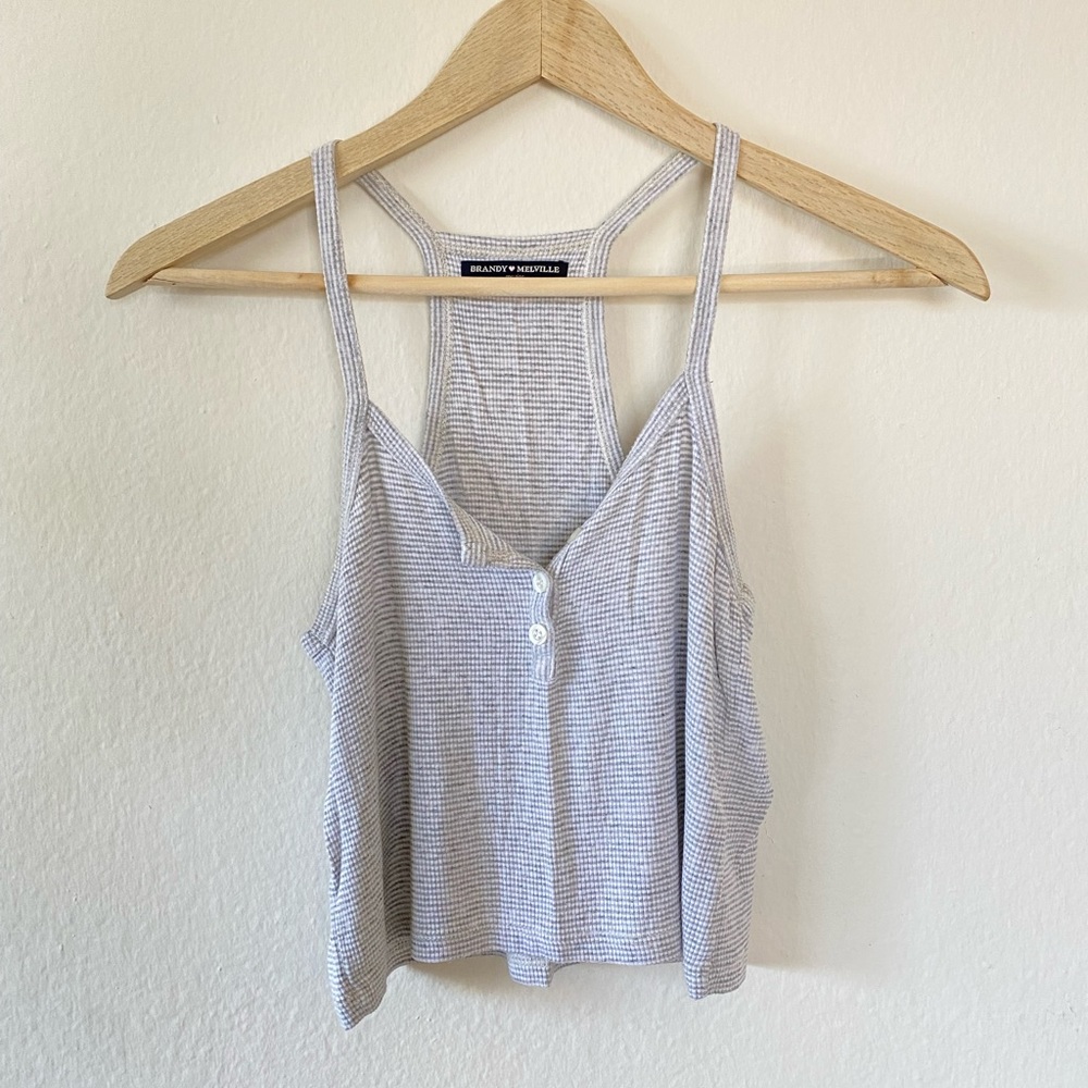 Grey Cropped Tank Brandy Melville OS